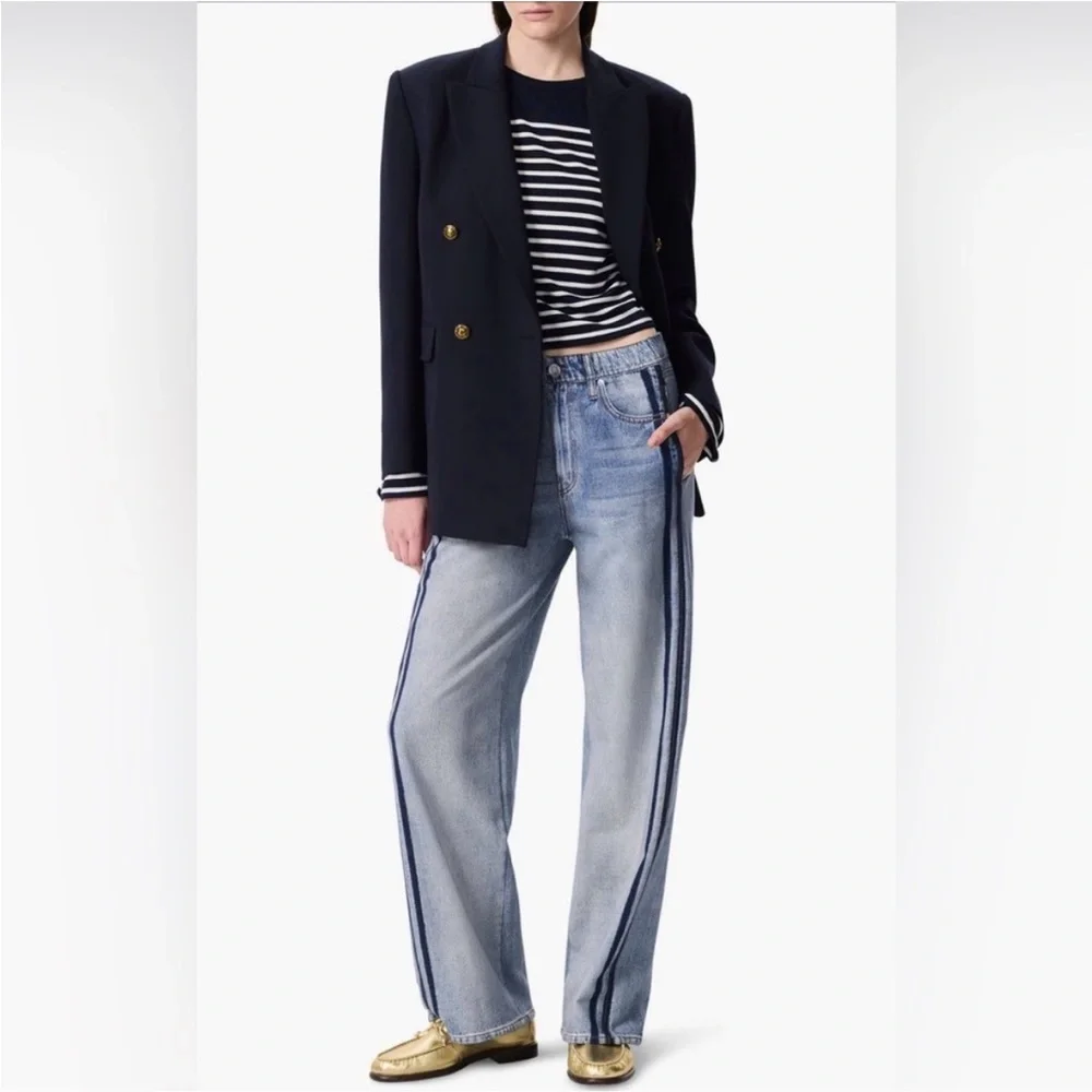rag & bone Miramar Track Stripe Cotton Terry Sweatpant Jeans - Picture 2 of 10